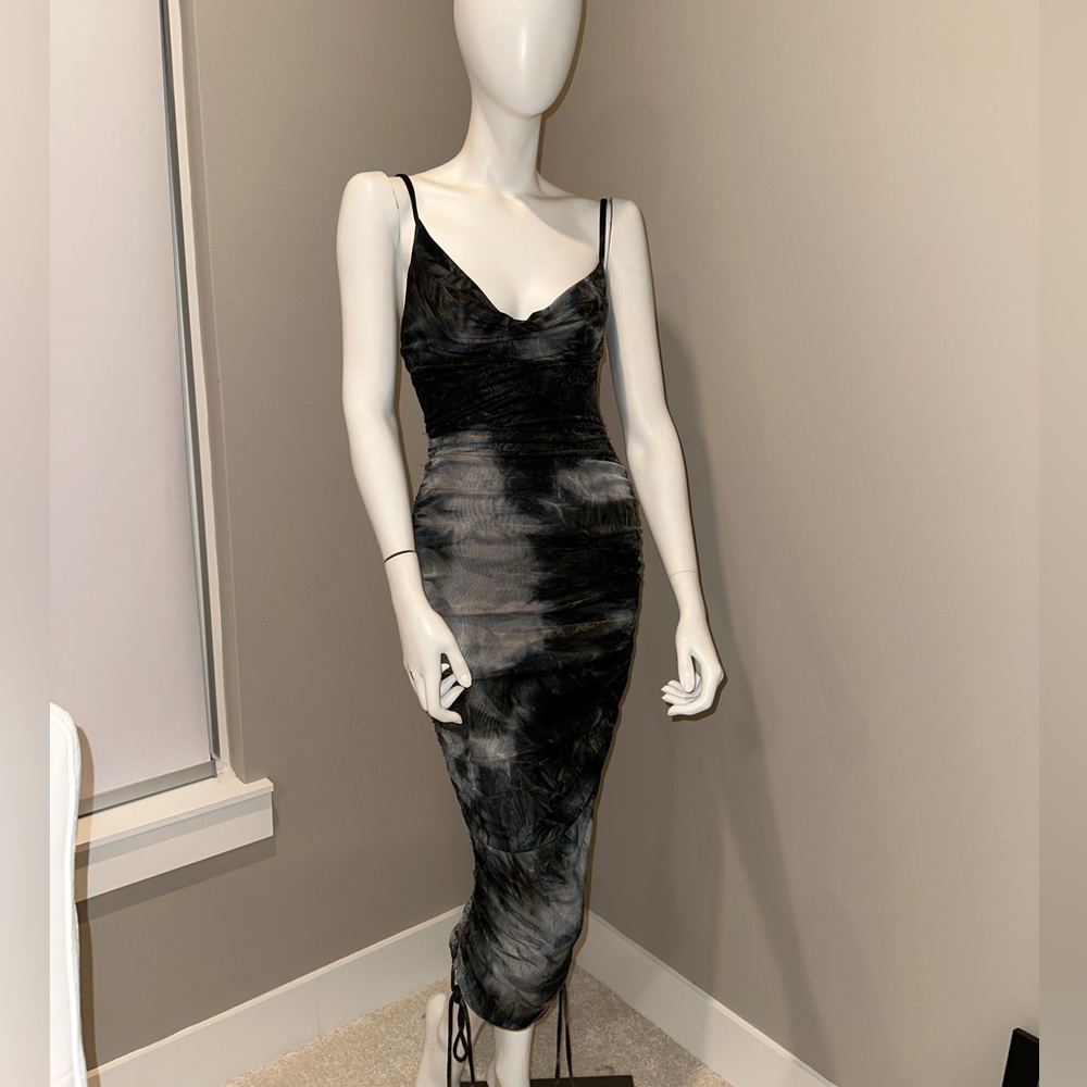 JLUXLABEL MAXI DRESS, Black and silver